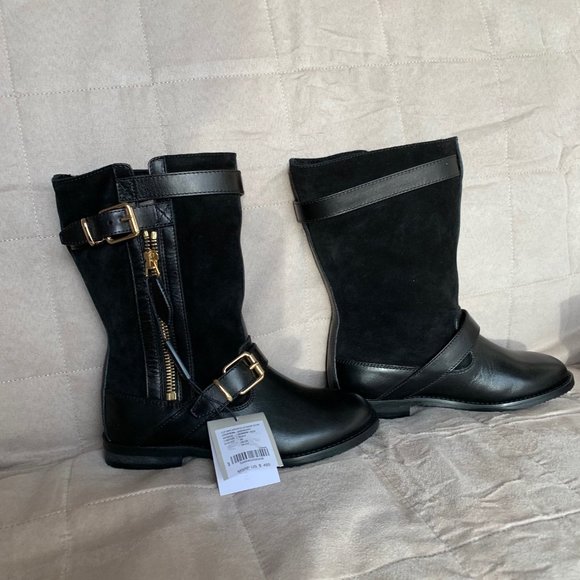 Girls Burberry Black Boots Mini Grantville-Size 29